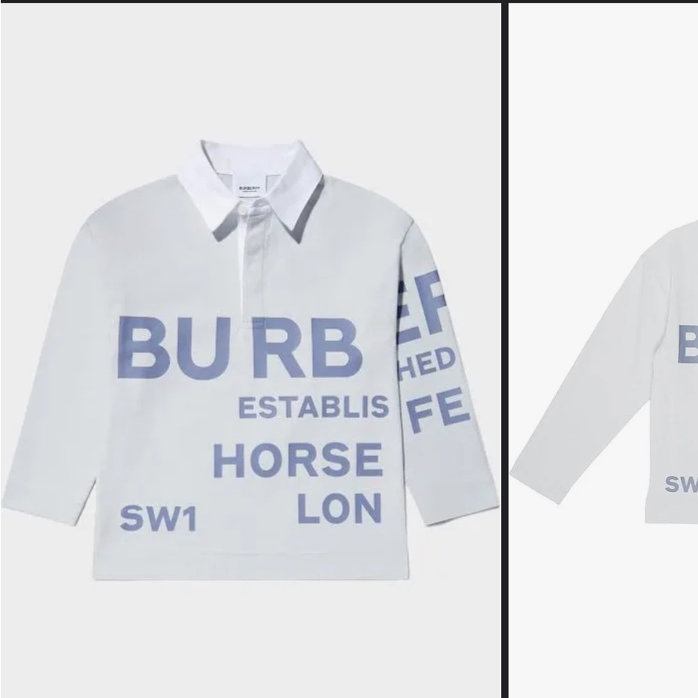 Burberry Kids Boys Cotton Logo Print Polo Shirt